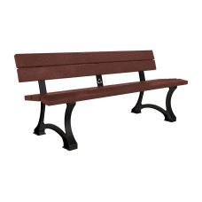 PROCITY SITZBANK MORA - STAHL & RECYCLING-KUNSTSTOFF: Sitzfläche aus Recycling-Kunststoff (Tiefschwarz), Gestel aus Stahl (Tiefschwarz)