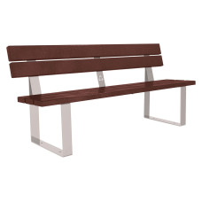 PROCITY SITZBANK RIGA AUS STAHL & RECYCLING-KUNSTSTOFF MIT RÜCKENLEHNE: Sitzfläche aus Recycling-Kunststoff (Seidengrau), Gestel aus Stahl (Seidengrau)