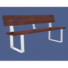 PROCITY SITZBANK RIGA AUS STAHL & RECYCLING-KUNSTSTOFF MIT RÜCKENLEHNE: Sitzfläche aus Recycling-Kunststoff (Reinweiß), Gestel aus Stahl (Reinweiß)