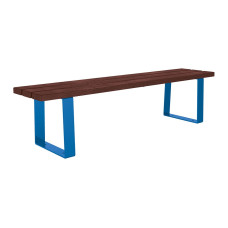 PROCITY RIGA BENCH WITHOUT BACKREST MADE OF STEEL & RECYCLED PLASTIC WITH BACKREST: Seat made of recycled plastic (Gentian Blue), frame made of steel (Gentian Blue).