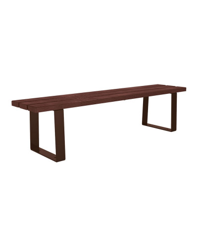 Buy PROCITY SITZBANK RIGA WITHOUT BACKREST MADE OF STEEL & RECYCLED PLASTIC WITH BACKREST: Seat made of recycled plastic (chocolate brown), Frame made of steel (chocolate brown) - Shop Online.