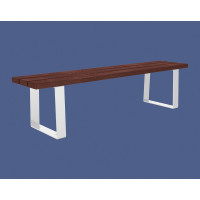 Procity steel & recycled plastic bench Riga without backrest with backrest: seat made of recycled plastic (pure white), frame made of steel (pure white)