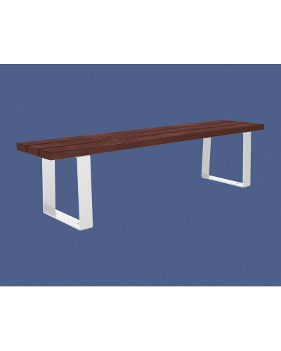 Buy PROCITY SITZBANK RIGA WITHOUT BACKREST MADE OF STEEL & RECYCLED PLASTIC WITH BACKREST: Seat made of recycled plastic (Pure White), Frame made of steel (Pure White) - Online Store