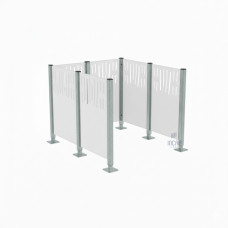 Garbage Bins Privacy Screen Venice in Steel – Complete Set (1500x1500 mm, Pure White)