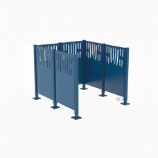 Waste Bin Privacy Screen Venice Steel - Complete Set (1500x1500 mm, Gentian Blue)