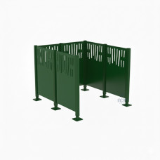 Garbage Bins Privacy Screen Venice in Steel – Complete Set (1500x1500 mm, Moss Green)
