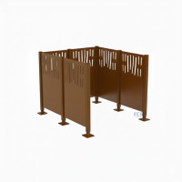 Waste Bin Privacy Screen Venice Steel - Complete Set (1500x1500 mm, Chocolate Brown)
