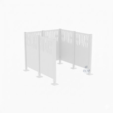 Garbage Bins Privacy Screen Venice in Steel – Complete Set (1500x1500 mm, Pure White)