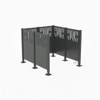 Garbage Bins Privacy Screen Venice Made of Steel – Complete Set (1500x1500 mm, Procity Gray)
