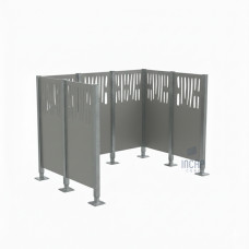 Venice Steel Waste Bin Screen - Complete Set (1500x2225 mm, Silk Grey)
