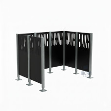 Venice Steel Wheelie Bin Screen - Complete Set (1500x2225 mm, Deep Black)