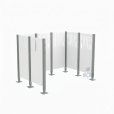 Garbage Bins Privacy Screen Venice Made of Steel – Complete Set (1500x2225 mm, Pure White)