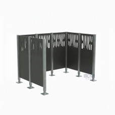 Garbage Bins Privacy Screen Venice Made of Steel – Complete Set (1500x2225 mm, Procity Gray)
