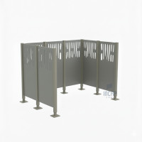 Venice Steel Waste Bin Screen - Complete Set (1500x2225 mm, Silk Grey)