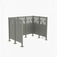 Venice Steel Waste Bin Screen - Complete Set (1500x2225 mm, Silk Grey)