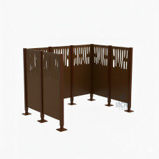 Garbage Bins Privacy Screen Venice Steel - Complete Set (1500x2225 mm, Chocolate Brown)