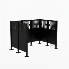 Venice Steel Wheelie Bin Screen - Complete Set (1500x2225 mm, Deep Black)