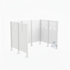 Garbage Bins Privacy Screen Venice Made of Steel – Complete Set (1500x2225 mm, Pure White)