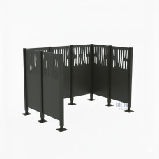 Garbage Bins Privacy Screen Venice Made of Steel – Complete Set (1500x2225 mm, Procity Gray)