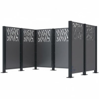 Garbage Bins Privacy Screen Venice in Steel – Complete Set (1500x2960 mm, Procity Gray)