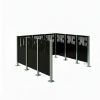 Venice Steel Wheelie Bin Screen - Complete Set (1500x2225 mm, Deep Black)