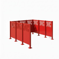 Waste Bin Privacy Screen Venice Steel – Complete Set (1500x2225 mm, Traffic Red)