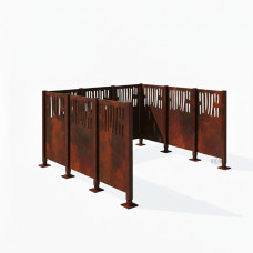 Mülltonnen Sichtschutz Venedig  aus Stahl – Komplettset (1500x2225 mm, Rost Corten-Effekt)