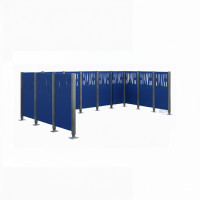 Mülltonnen Sichtschutz Venedig  aus Stahl – Komplettset (2220x4440 mm, Enzianblau)