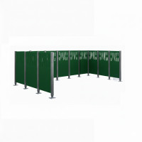 Garbage Bins Privacy Screen Venice Steel - Complete Set (2220x4440 mm, Moss Green)