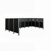 Garbage Bins Visibility Protection Venice from Steel – Full Set (2220x4440 mm, Deep Black)