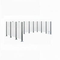 Garbage Bins Privacy Screen Venice Steel - Complete Set (2220x4440 mm, Pure White)