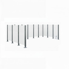 Mülltonnen Sichtschutz Venedig  aus Stahl – Komplettset (2220x4440 mm, Reinweiß)