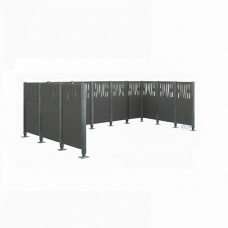 Mülltonnen Sichtschutz Venedig  aus Stahl – Komplettset (2220x4440 mm, Procity Grau)
