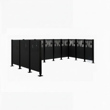Mülltonnen Sichtschutz Venedig  aus Stahl – Komplettset (2220x4440 mm, Tiefschwarz)