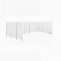 Mülltonnen Sichtschutz Venedig  aus Stahl – Komplettset (2220x4440 mm, Reinweiß)