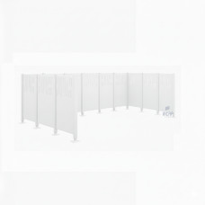 Mülltonnen Sichtschutz Venedig  aus Stahl – Komplettset (2220x4440 mm, Reinweiß)
