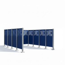 Mülltonnen Sichtschutz Venedig  aus Stahl – Komplettset (2960x2960 mm, Enzianblau)