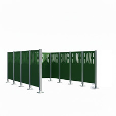 Mülltonnen Sichtschutz Venedig  aus Stahl – Komplettset (2960x2960 mm, Moosgrün)