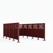 Mülltonnen Sichtschutz Venedig  aus Stahl – Komplettset (2960x2960 mm, Verkehrsrot)
