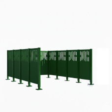 Mülltonnen Sichtschutz Venedig  aus Stahl – Komplettset (2960x2960 mm, Moosgrün)