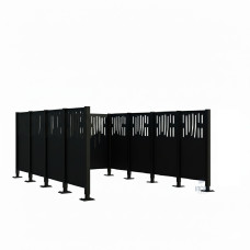 Mülltonnen Sichtschutz Venedig  aus Stahl – Komplettset (2960x2960 mm, Tiefschwarz)