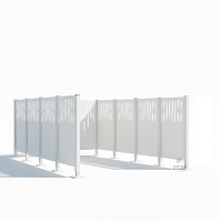 Garbage Bins Privacy Screen Venice from Steel - Complete Set (2960x2960 mm, Pure White)