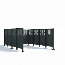 Mülltonnen Sichtschutz Venedig  aus Stahl – Komplettset (2960x2960 mm, Procity Grau)