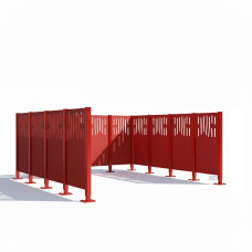 Mülltonnen Sichtschutz Venedig  aus Stahl – Komplettset (2960x3700 mm, Verkehrsrot)