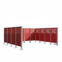 Venice Steel Trash Bin Screen - Complete Set (2960x1500 mm, Purple)