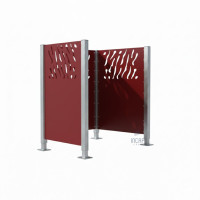 Mülltonnen Sichtschutz Venedig  aus Stahl – Komplettset (750x750 mm, Verkehrsrot)