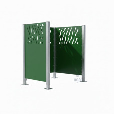 Waste Bin Privacy Screen Venice in Steel – Complete Set (750x750 mm, Moss Green)