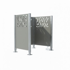 Garbage Bins Privacy Screen Venice Steel - Complete Set (750x750 mm, Silk Grey)