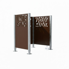 Garbage Bins Privacy Screen Venice Made of Steel – Complete Set (750x750 mm, Chocolate Brown)