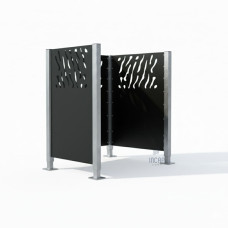 Garbage Bins Screen Venice in Steel – Complete Set (750x750 mm, Deep Black)